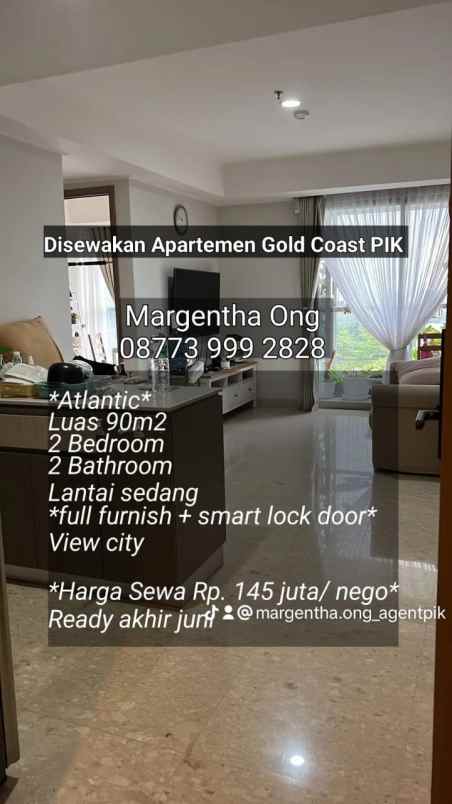 apartemen gold coast pik atlantic full furnish