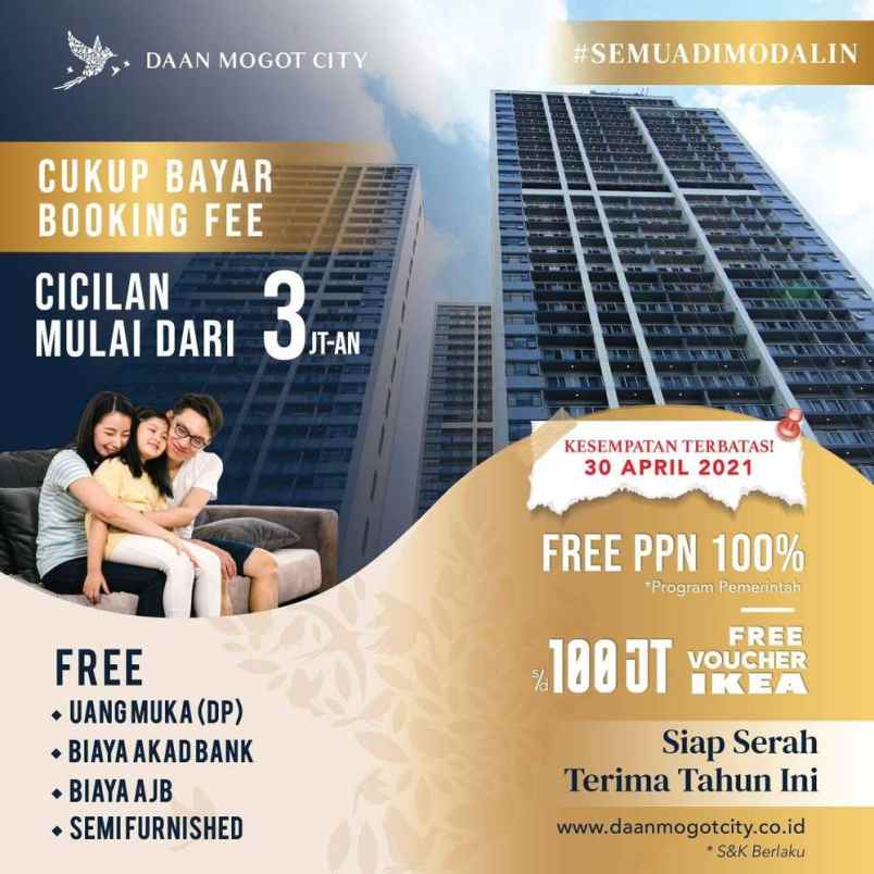 dijual apartemen daan mogot city jakarta barat