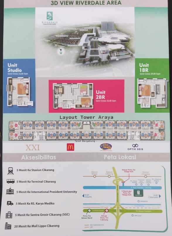 dijual apartemen jl raya fatahillah cikarang