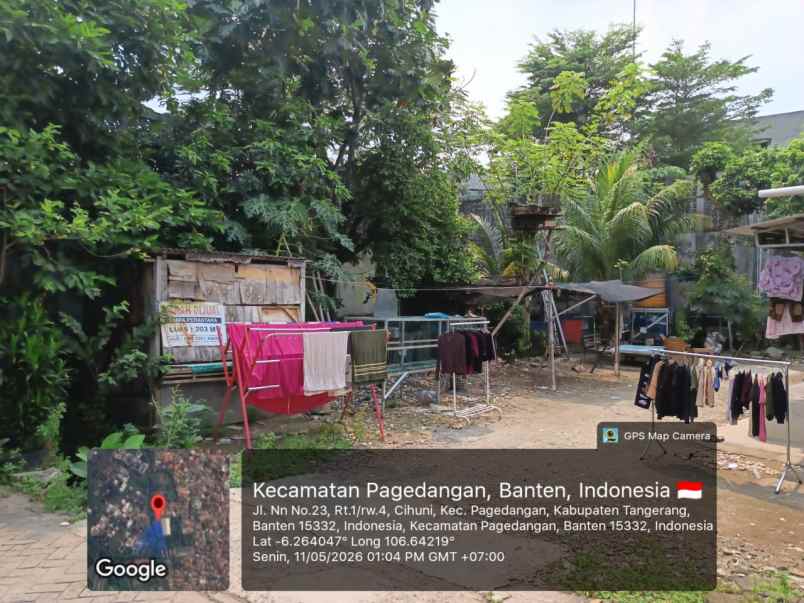 dijual murah tanah 203 m harga nego cihuni tangerang