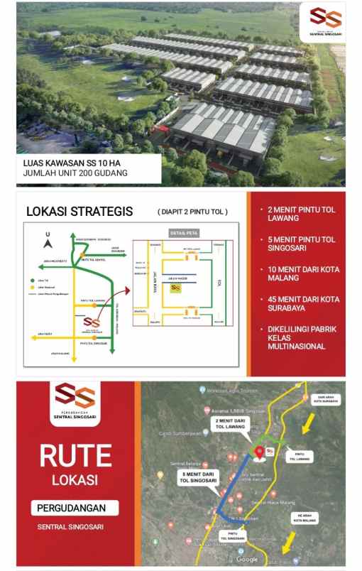 dijual ruko gudang kantor singosari