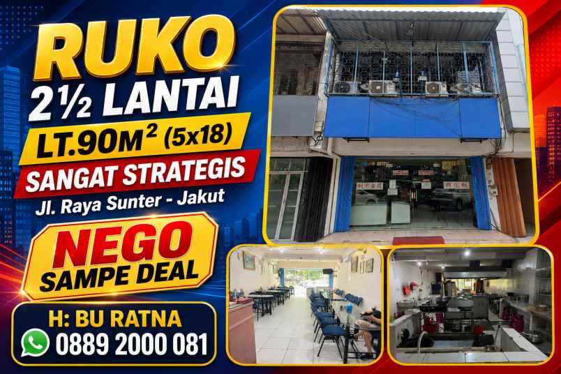dijual ruko gudang kantor sunter agung tanjung priok