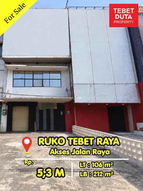 dijual ruko gudang kantor tebet raya
