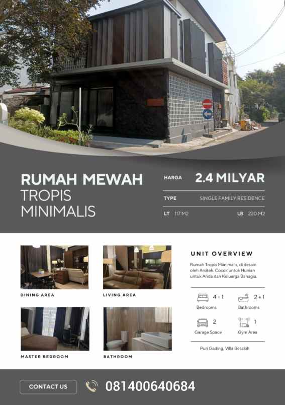 dijual rumah 2 lantai mewah di bekasi kota