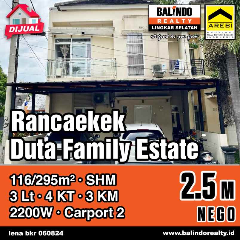 dijual rumah bagus siap huni di duta family estate