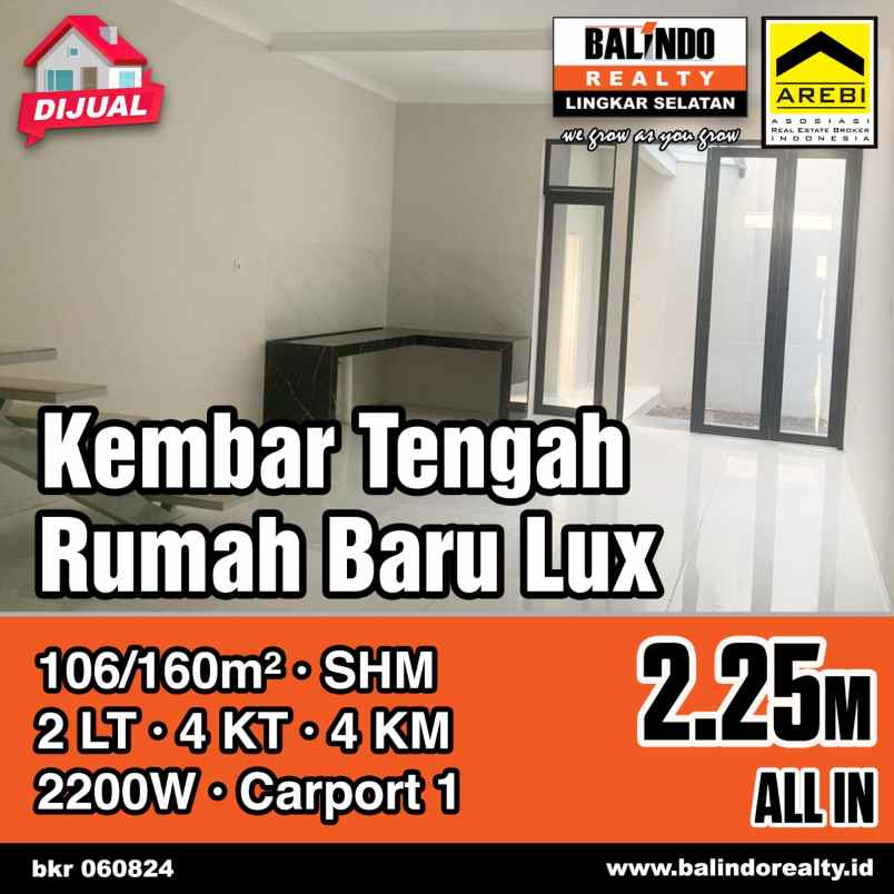 dijual rumah baru lux nyaman di kembar tengah