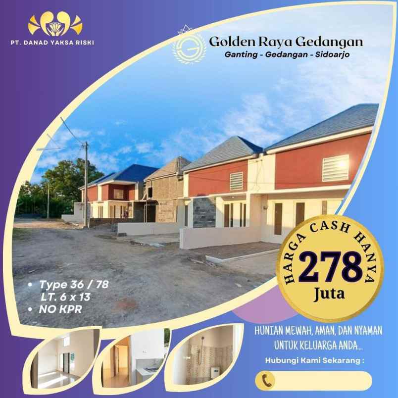 dijual rumah golden raya gedangan