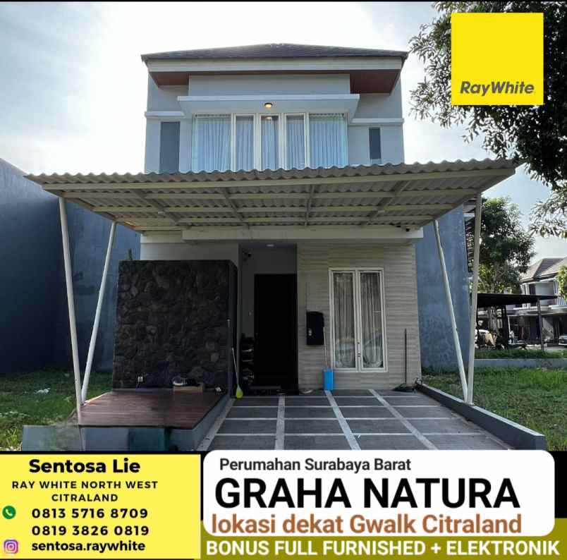 dijual rumah jalan graha natura