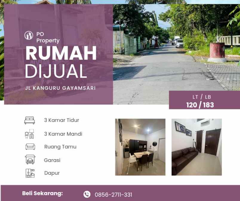 dijual rumah jalan kanguru