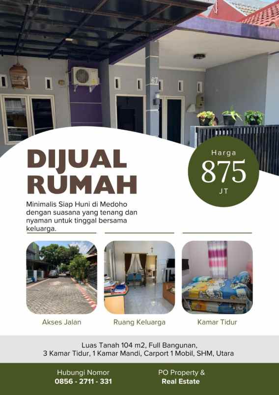 dijual rumah jalan medoho