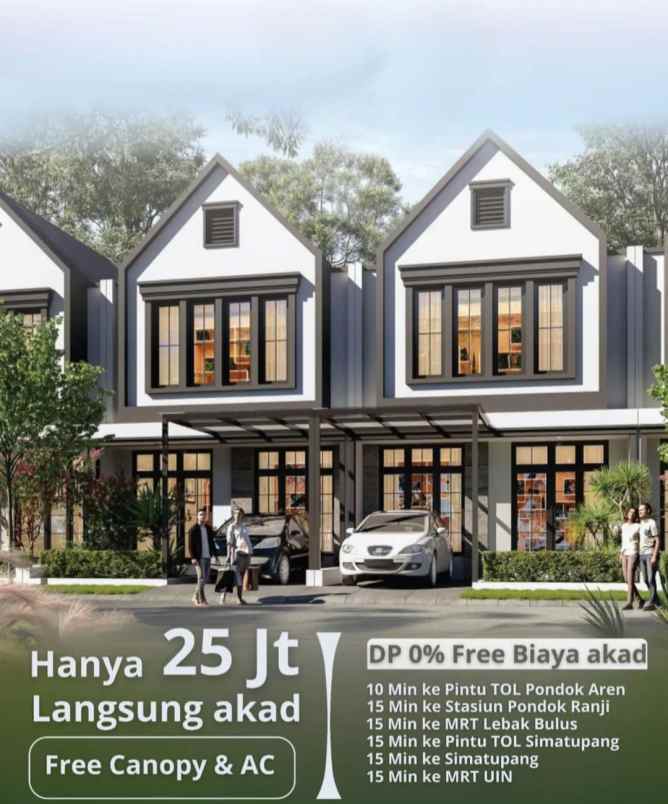 dijual rumah jalan raya bintaro rempoa