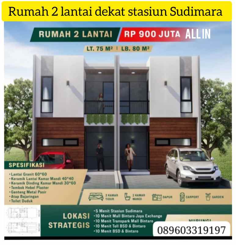 dijual rumah jl jombang bintaro