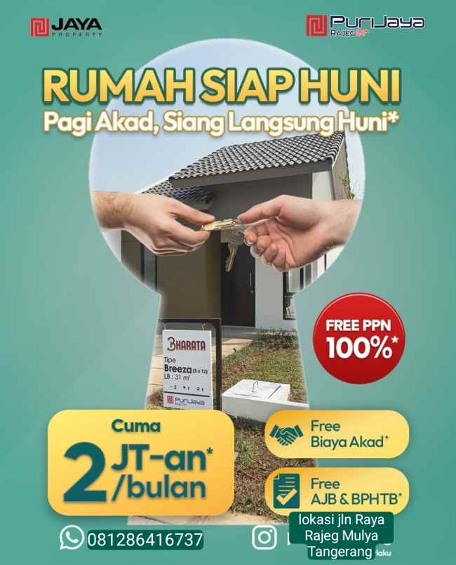 dijual rumah jl raya rajeg mulya tangerang