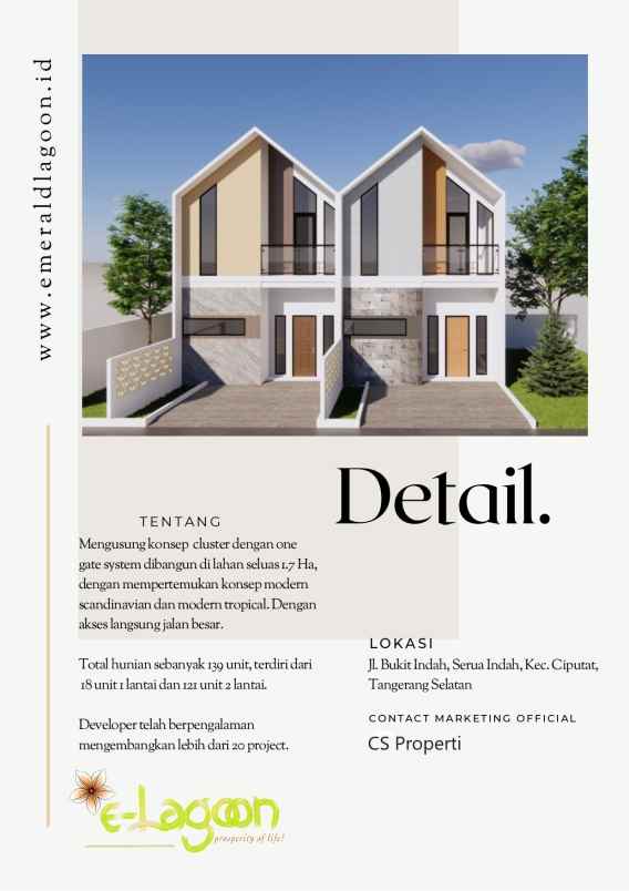 dijual rumah jl serua indah serua ciputat