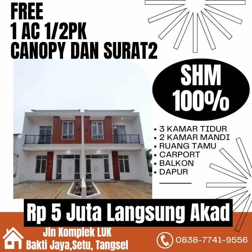 dijual rumah jln komp luk bakti jaya