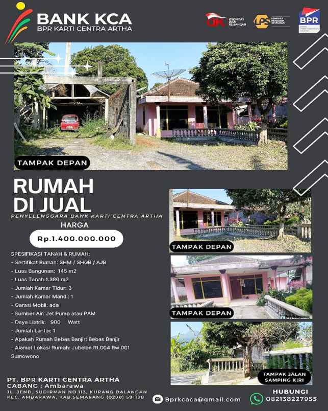 dijual rumah jubelan rt 004 rw 001 kec