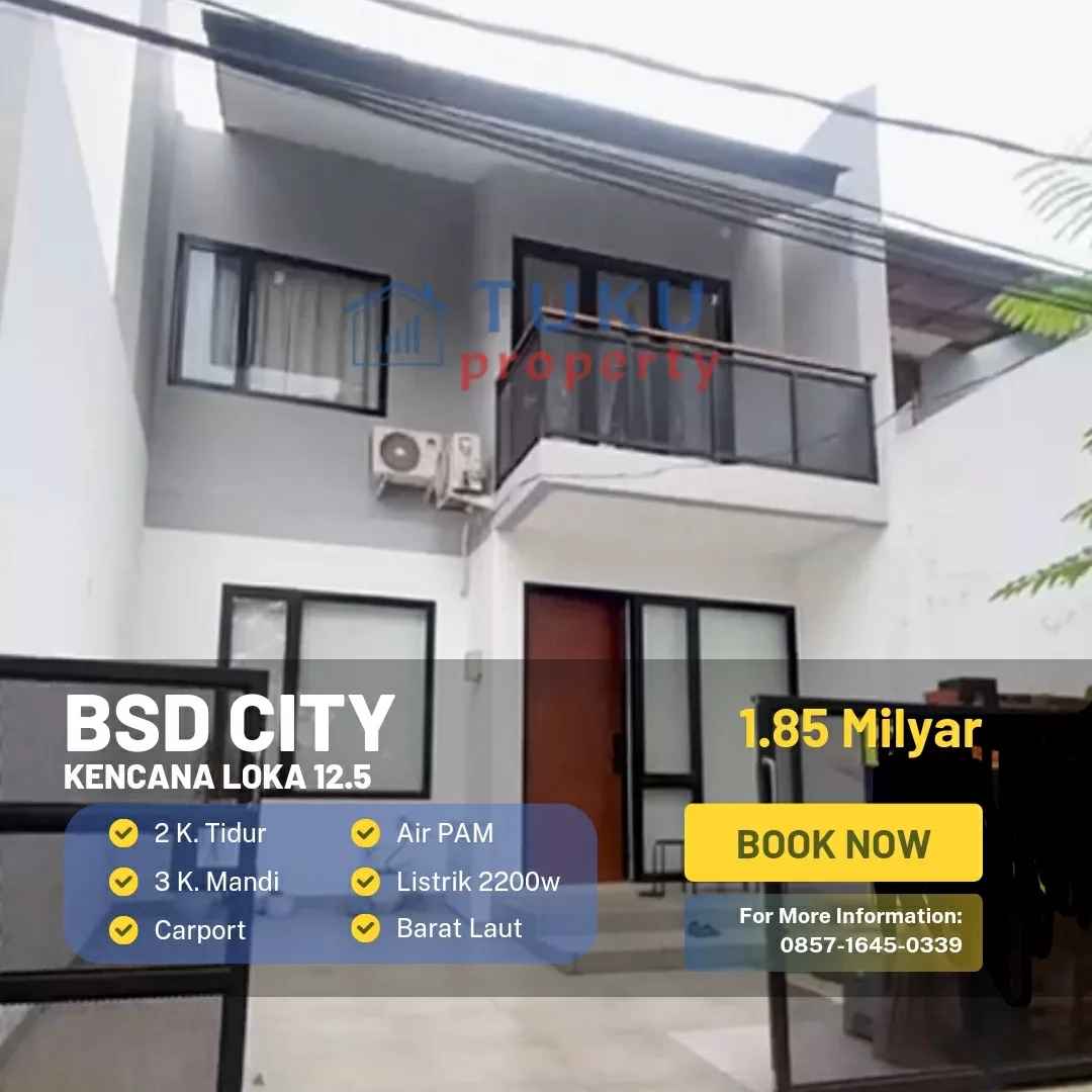 dijual rumah kencana loka bsd ciater