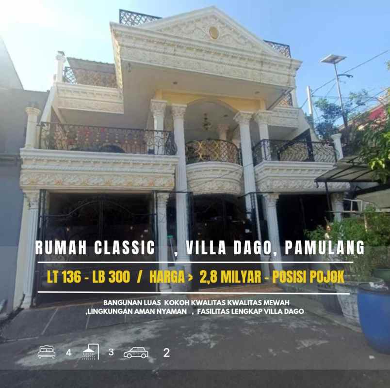 dijual rumah komplek vila dago pamulang