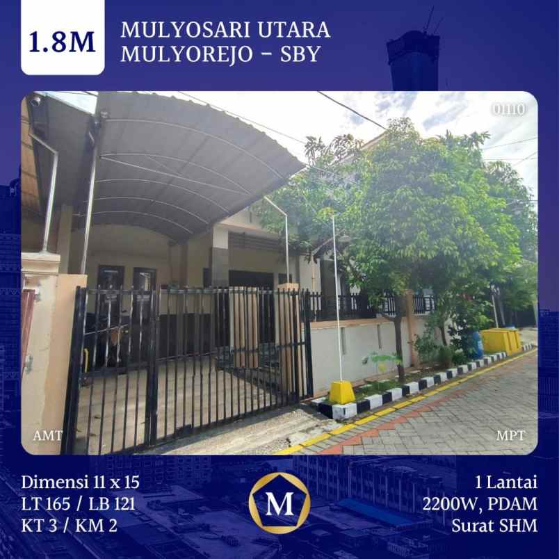 dijual rumah mulyosari utara surabaya