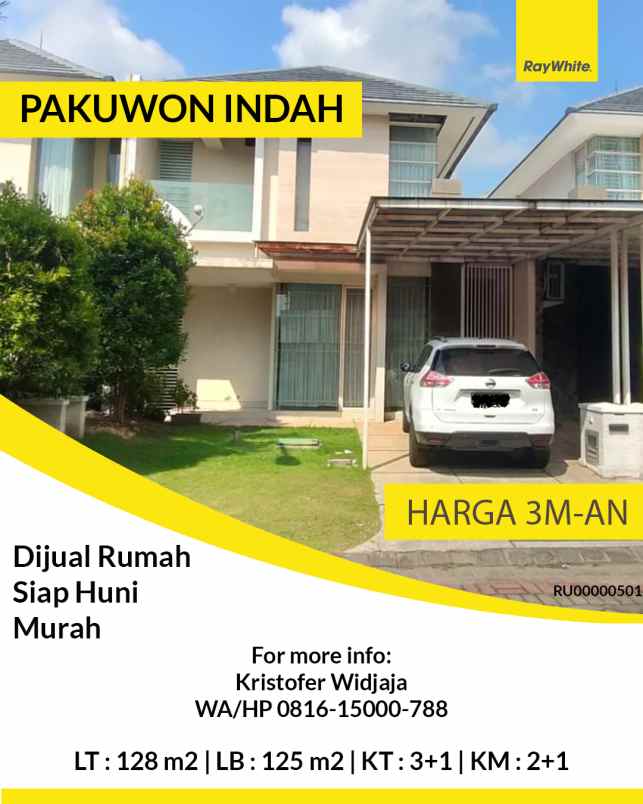 dijual rumah murah siap huni di pakuwon indah surabaya