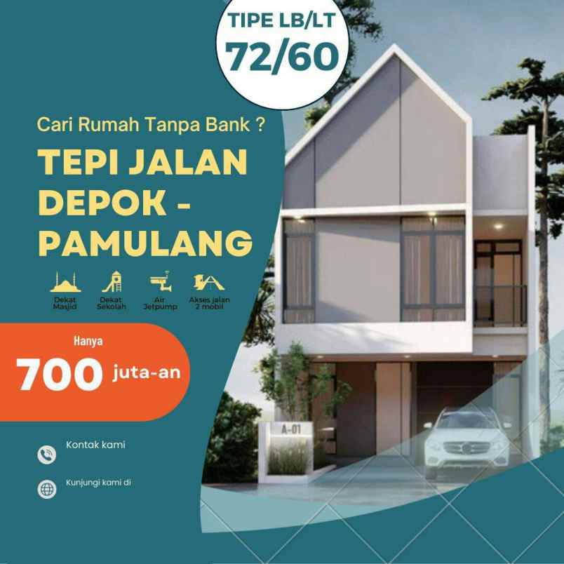 dijual rumah pondok petir