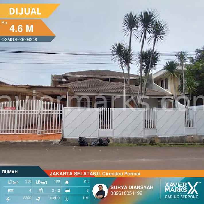 dijual rumah tanah luas di lebak bulus cilandak jaksel