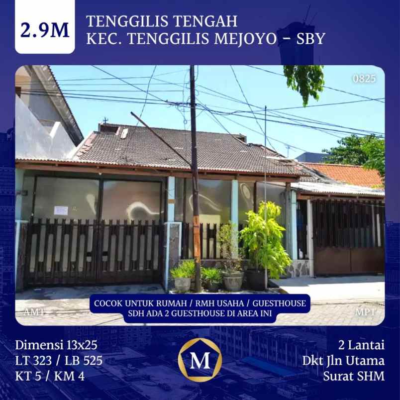 dijual rumah tenggilis tengah surabaya