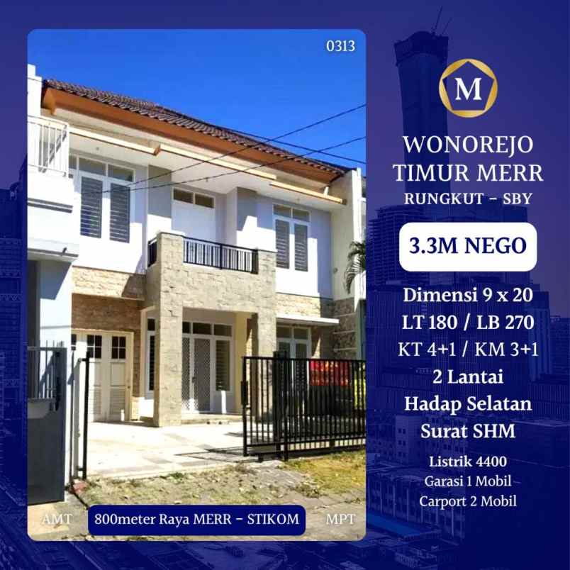 dijual rumah wonorejo timur surabaya