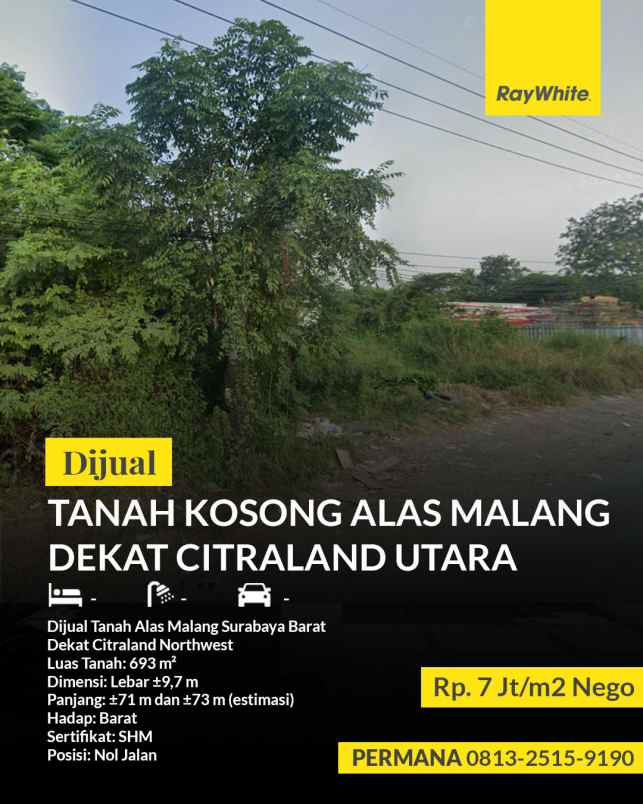 dijual tanah alas malang bringin