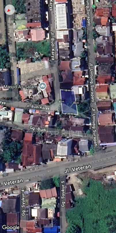 dijual tanah jalan budi karya