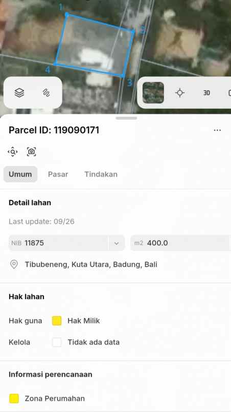 dijual tanah jl batan celagi