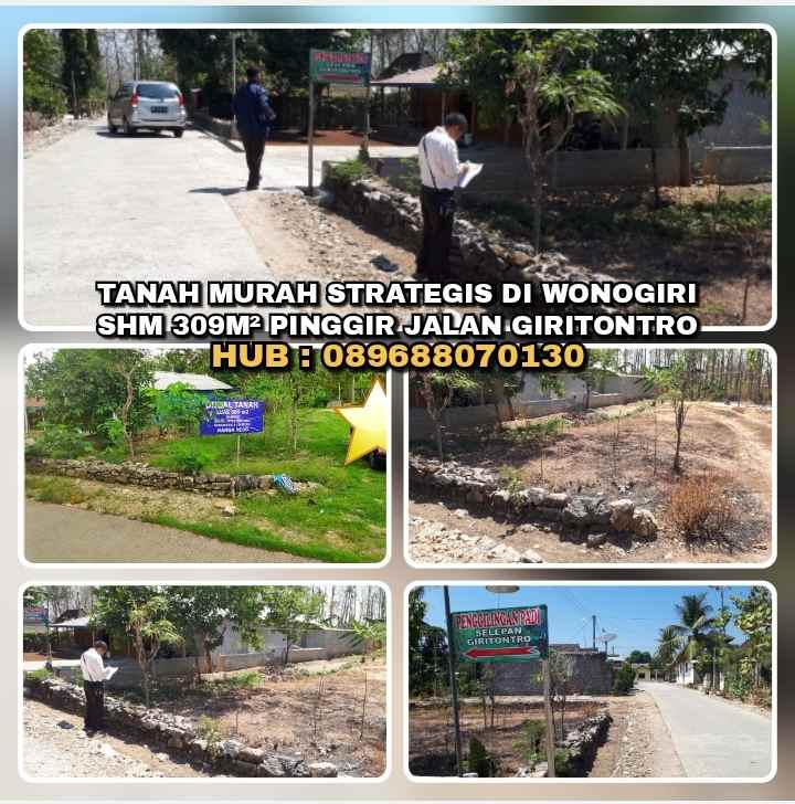 dijual tanah jl giritontro wonogiri