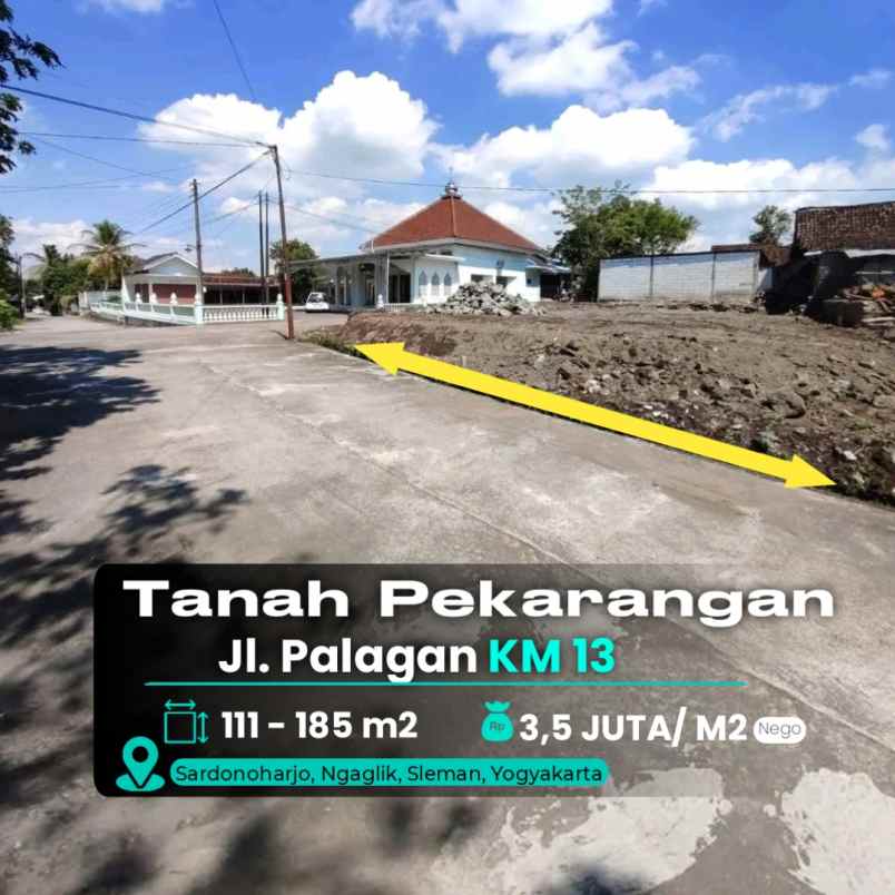 dijual tanah jl palagan km 13