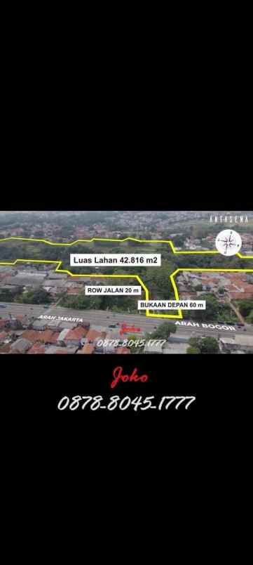 dijual tanah jl raya bogor km 51