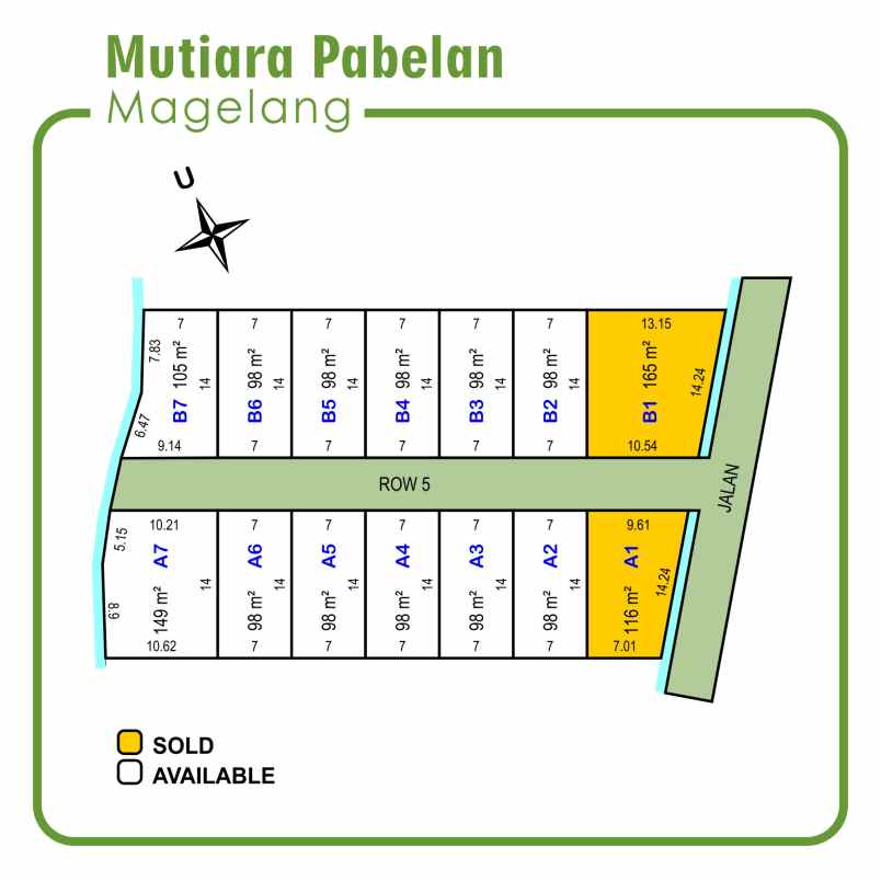 dijual tanah jl raya borobudur pd