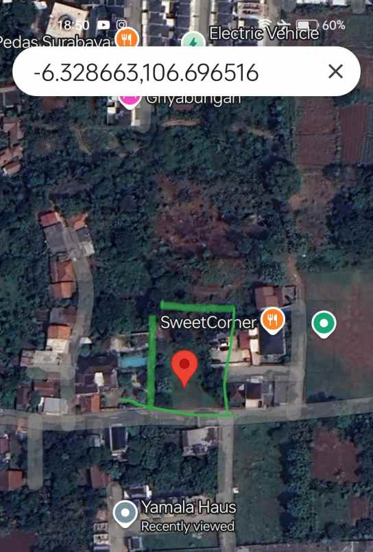 dijual tanah kmp sentul ciater serpong