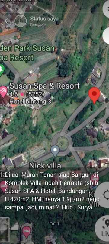 dijual tanah komp villa indah permata