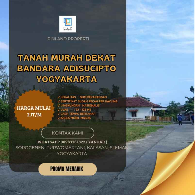 dijual tanah sorogenen purwomartani