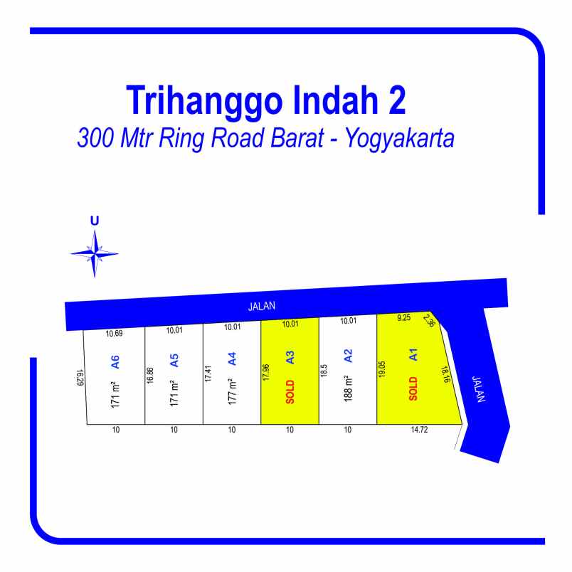 dijual tanah trihanggo belakang jcm