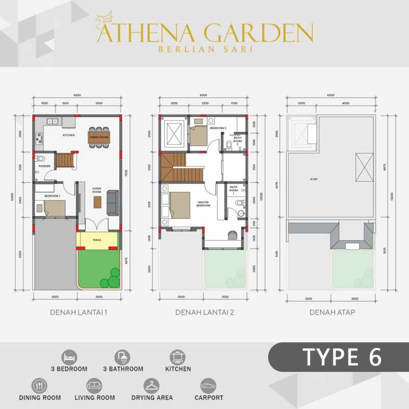 dijual villa athena garden jalan