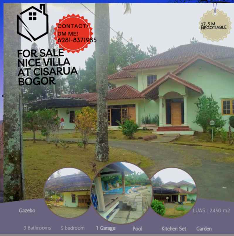 dijual villa jl jog jogan no 21 cisarua