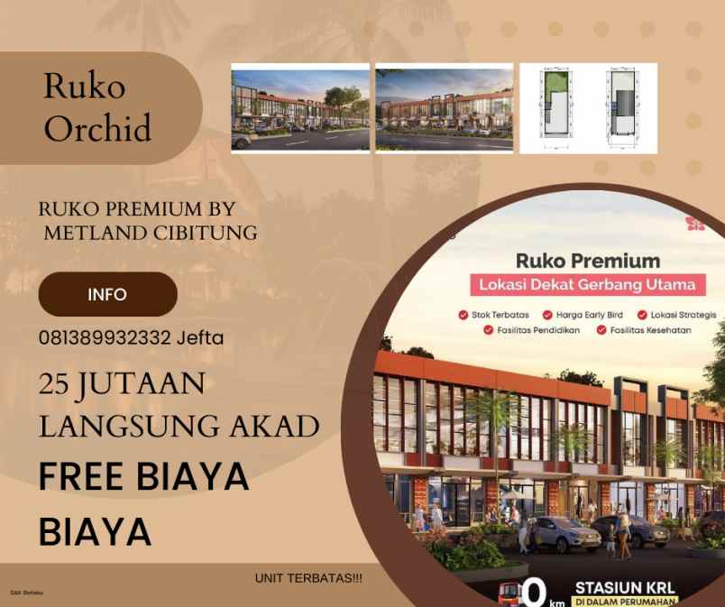 dipasarkan ruko premium 20 jutaan depan gerbang utama