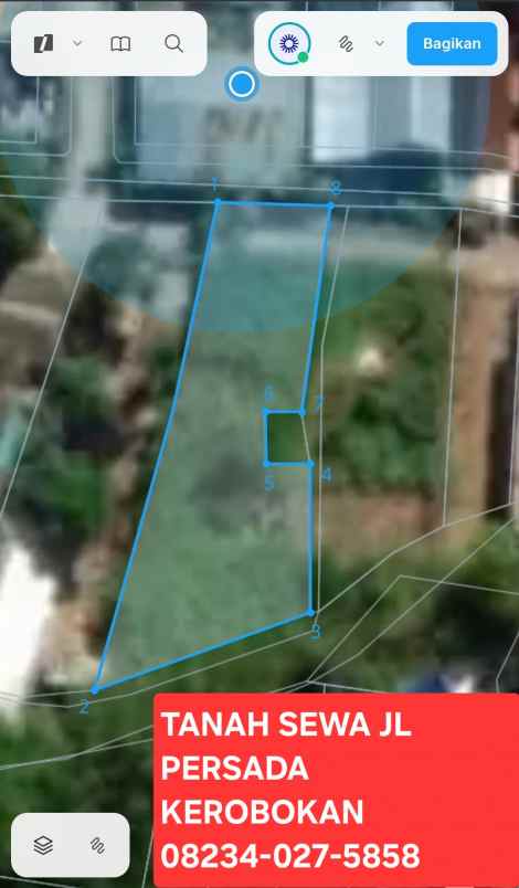 disewakan tanah jalan persada kerobokan