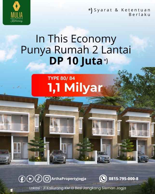 in this economy punya rumah 2 lantai dp cuma 10 juta