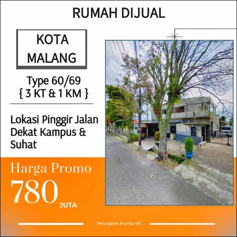 jual rumah 2 lantai di lowokwaru kota malang