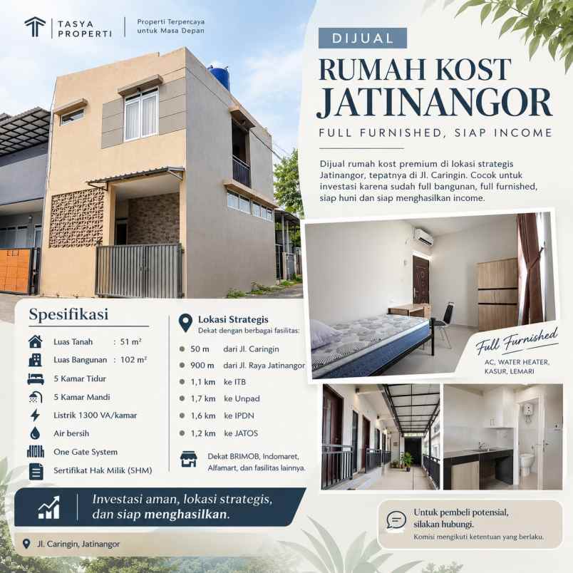 jual rumah kost jl caringin jatinangor dekat kampus