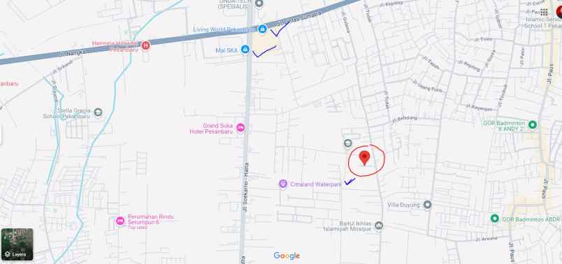 jual tanah jalan gulama 1 pekanbaru