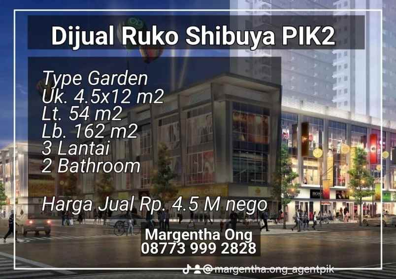 ruko shibuya pik2 type garden