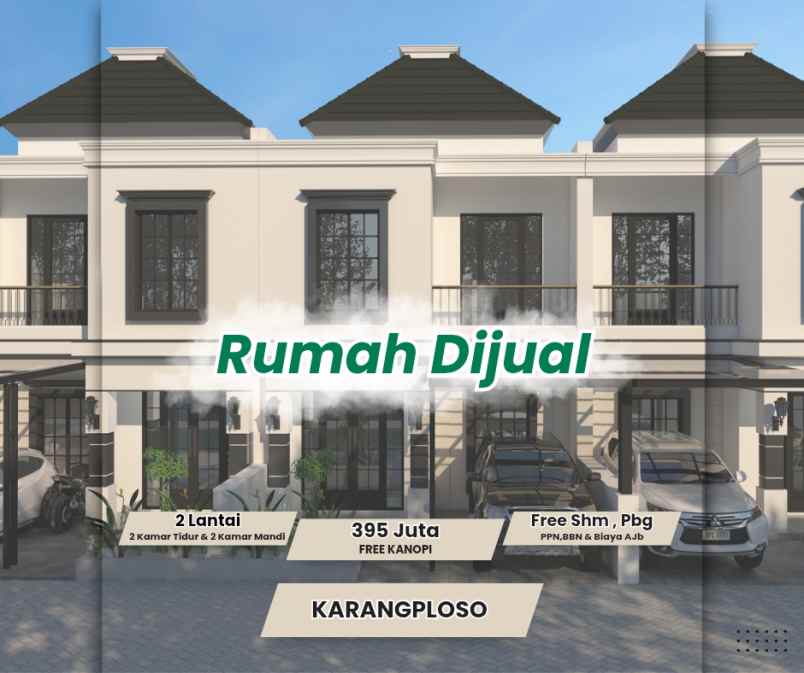 rumah 2 lantai di karangploso 395 juta shm