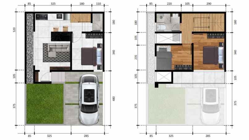 rumah 2 lantai minimalist modern dekat dusun bambu